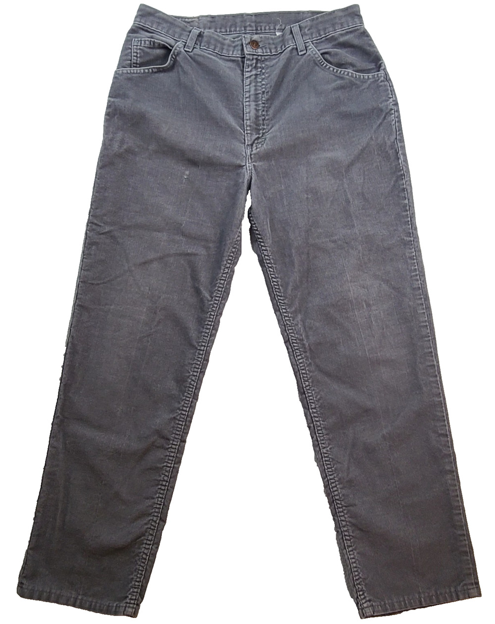 80's Vintage Sears Roebucks Men’s 34x30 Gray Corduroy Pants USA Straight Leg